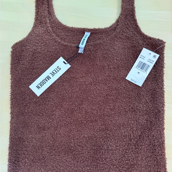 NWT STEVE MADDEN TANK Medium Chocolate Brown Soft Brushed Terry! NEW WOM… - Picture 6 of 9